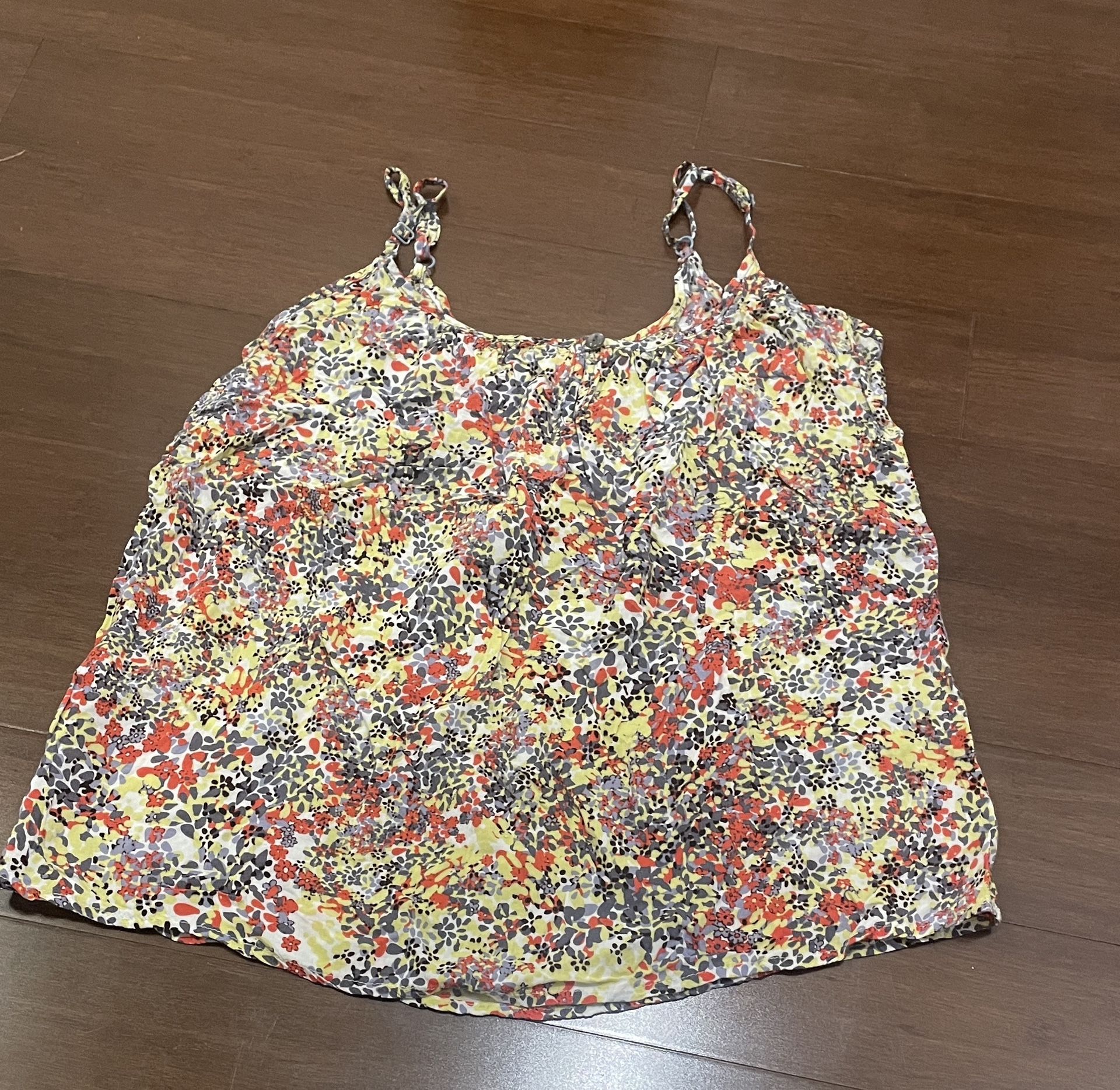 Eight Sixty Yellow and Red Floral Camisole spaghetti strap top