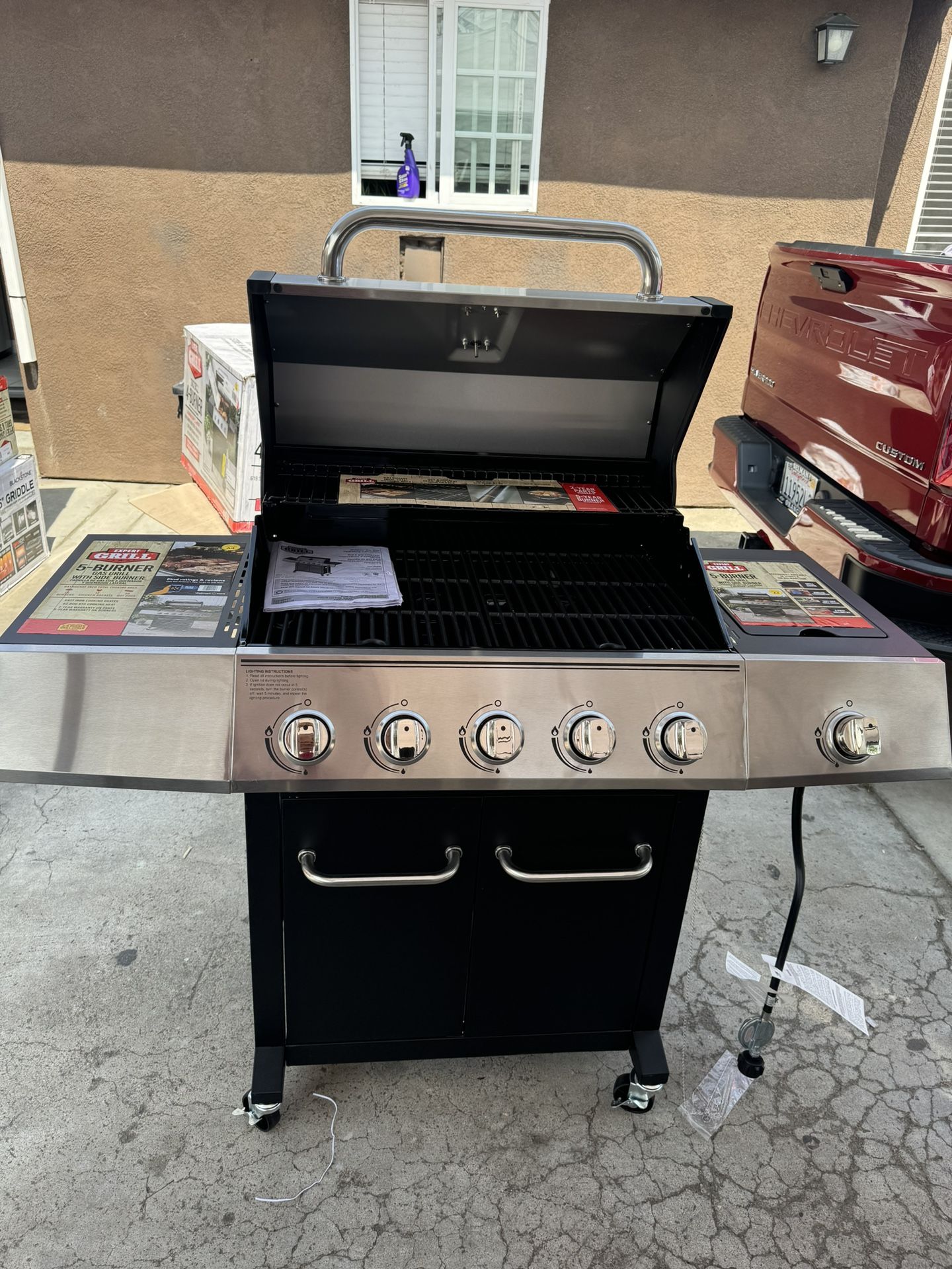 Expert Grill 5 Burner Propane Gas Grill with Side Burner for Sale in