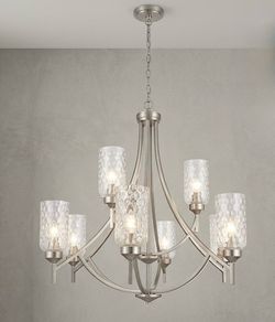 Allen + Roth Latchbury 9-Light Brushed Nickel Chandelier