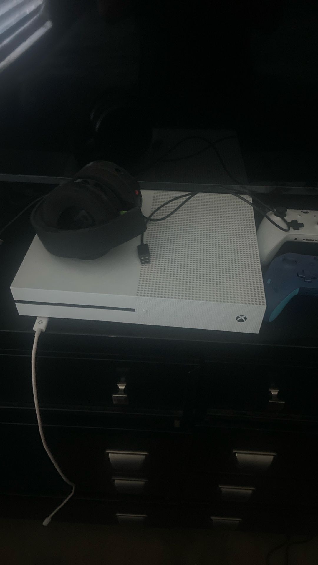 Xbox With Headset And 2 Controllers