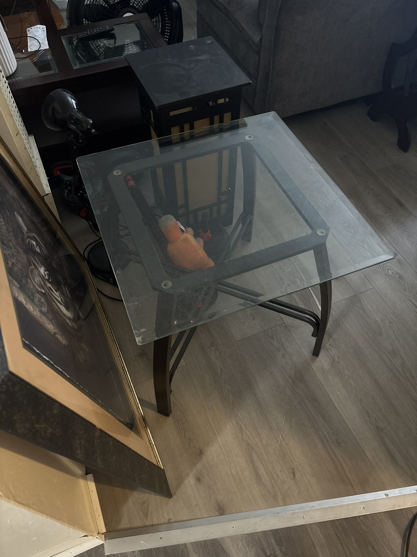 2 Glass End Table Set
