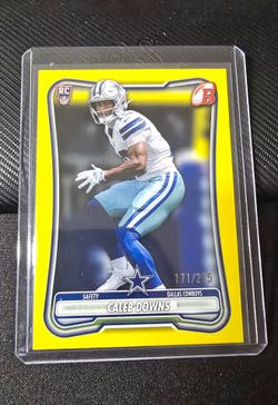 2026 Bowman Chrome Caleb Downs RC yellow /275 Cowboys BCV-195
