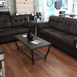 Accrington Earth Livingroom Set & Sofa And Loveseat 