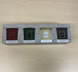 Candles - Lead Free, Very Nice, “Brand New”, Bellevue Luxury Candles 12 oz. Pack of 4. Soy Blend Candles, Embossed Glass, Fragrances Formulated with E
