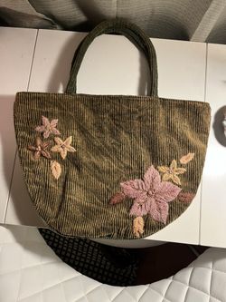 Vintage Green Corduroy Purse