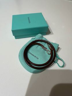 Tiffany & Co Men’s Silver & Leather bracelet