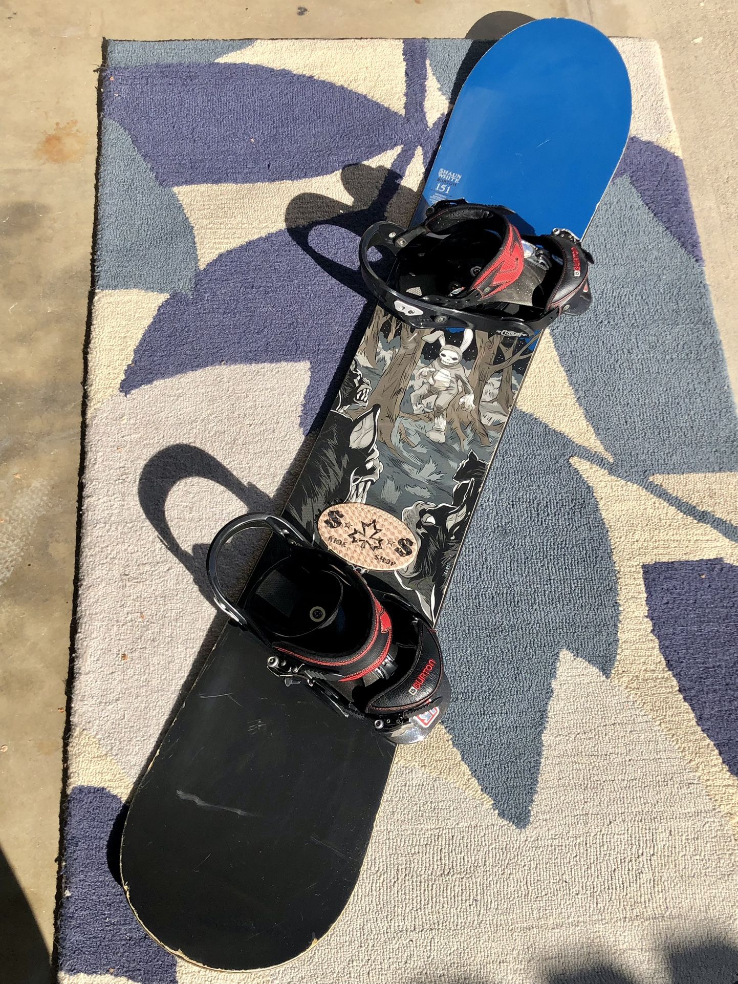 *RARE* Burton Shaun White 151  Snowboard "Donnie Darko" Made in Austria w/LTD Bindings + Bag…ie whitespace 