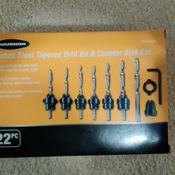 Warrior 22 PC Carbon Steel Tapered Drill Bit & Countersink Set