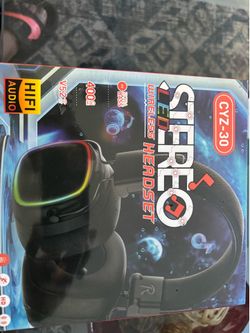 CYZ-30 Wireless Bluetooth Stereo Headphones Black Adjustable Headband Mic