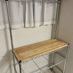 Metal and wood kitchen stand