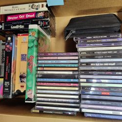 CDs (Mostly Alternative & 90s Club) and VHS Movies