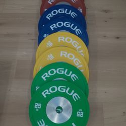 Rogue 320lb colored weight plates competition