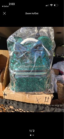 Loungefly Disney emerald Sequin Mini Backpack
