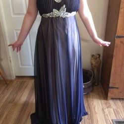 navy blue prom dress