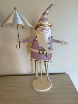 Christmas Festive Santa Standing Metal Art