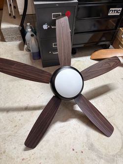 Ceiling Fan with Light and Wood Blades