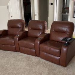 Power Recline Home Theater Seats With Lighted Cup holders