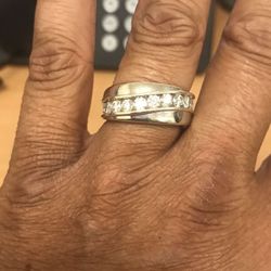 Men’s Platinum 14K Diamond Wedding Band