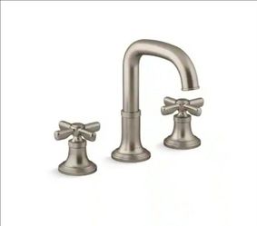 KOHLER Paces 8 in. Widespread Double Handle Bathroom Faucet with Cross Handles in Vibrant Brushed Nickel