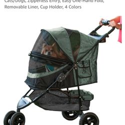 Pet Gear No-Zip Special Edition 3 Wheel Pet Stroller for Cats/Dogs, Zipperless Entry, Easy One-Hand Fold, Removable Liner, Cup Holder, 4 Colors