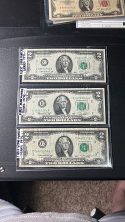 3  1976  $2 dollar bills