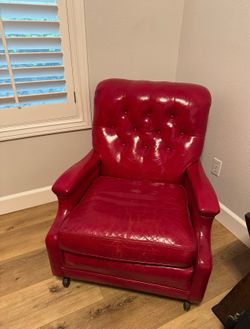 Red vintage leather chair