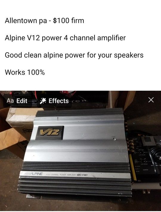 Alpine V12 4 Channel Amplifier