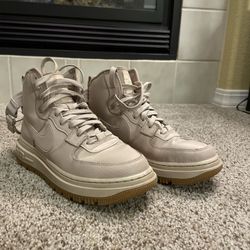 Nike Air Force 1 High Utility Women Size 9.5 Fossil Stone Gum Leather DC3584-200