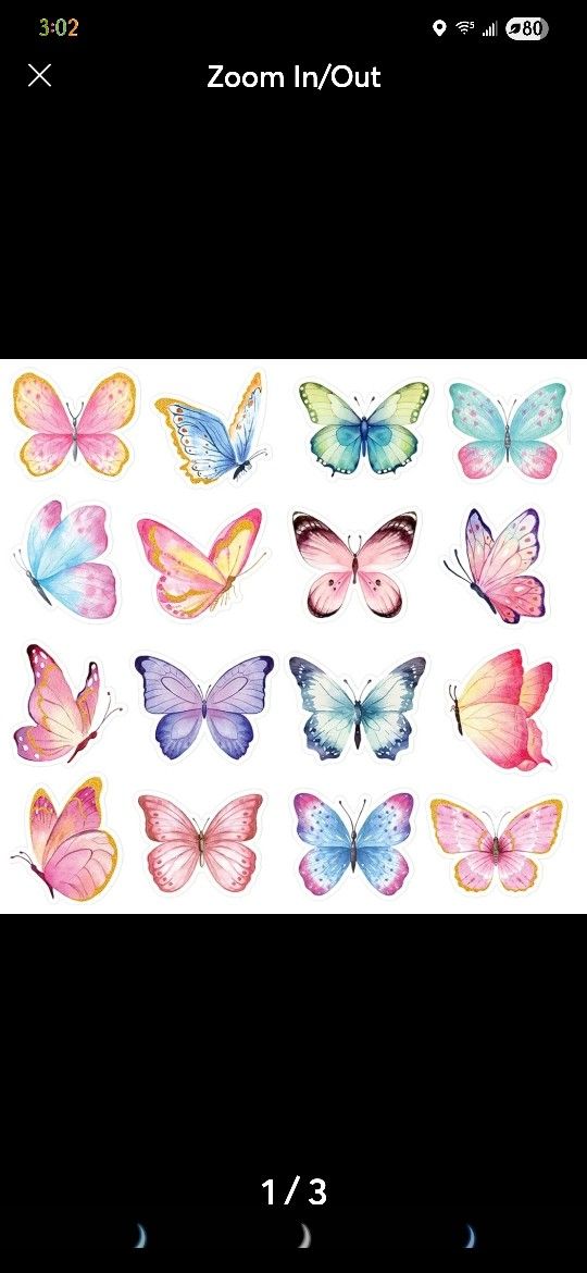 48 Butterfly Stickers