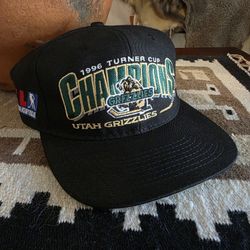 Vintage Utah Grizzlies IHL Hockey 1996 Turner Cup Champions CCM Snapback Hat 