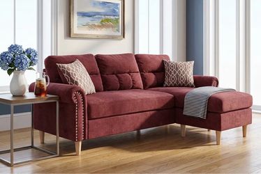 New paprika reversible sectional couch