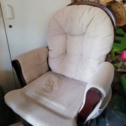 Nursery Rocker Glider Rocking Chair With Footrest 