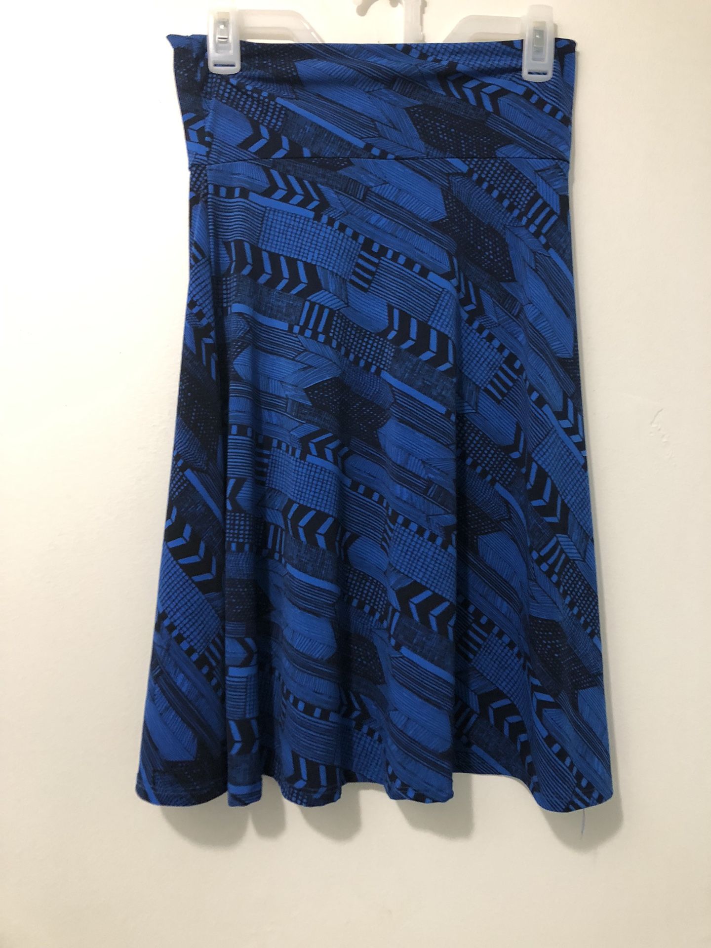Size Small LULA ROE Knee Length Skirt Blue/Black Print