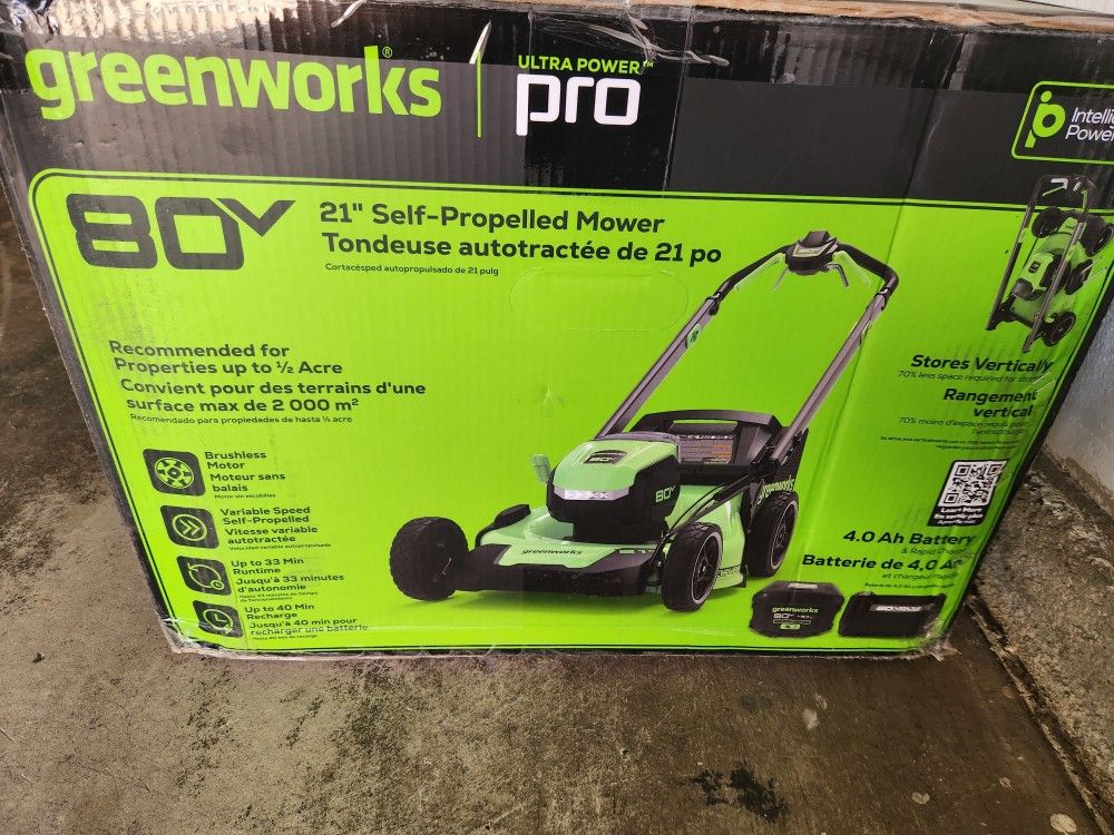 Greenworks 80V 4.0Ah Brushless Cordless Self-Propelled Lawn Mower