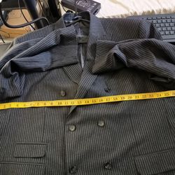 Paul Frederick Two-piece Suit Gray 100% Wool Pinstripe Size 54 Jacket Pants 46