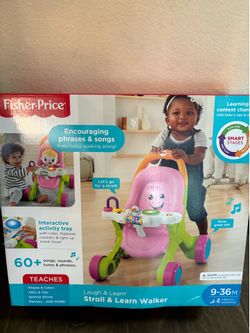 New - Fisher Price Stroll And Learn Walker -Pink