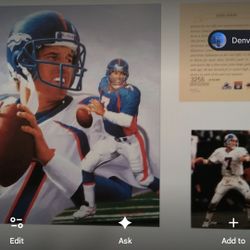 Denver Broncos John Elway Lithograph 