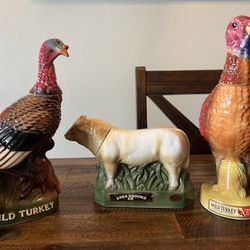 Whiskey Decanters - Wild Turkey, Ezra Brooks (empty)