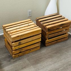 Rustic Wooden Crates Set of 2