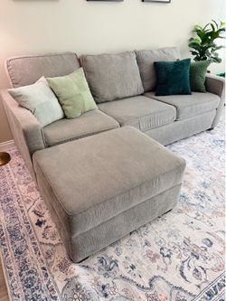 Sofa and matching storage ottoman