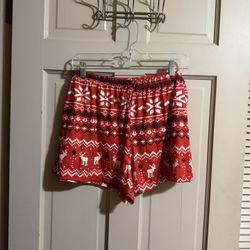 Women’s Holiday Christmas Lounge Shorts Reindeer Size XL