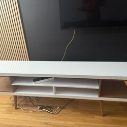 White And Wood Tv Console 