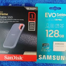 Portable SSD 1TB Hard drive And 128GB MicroSD 