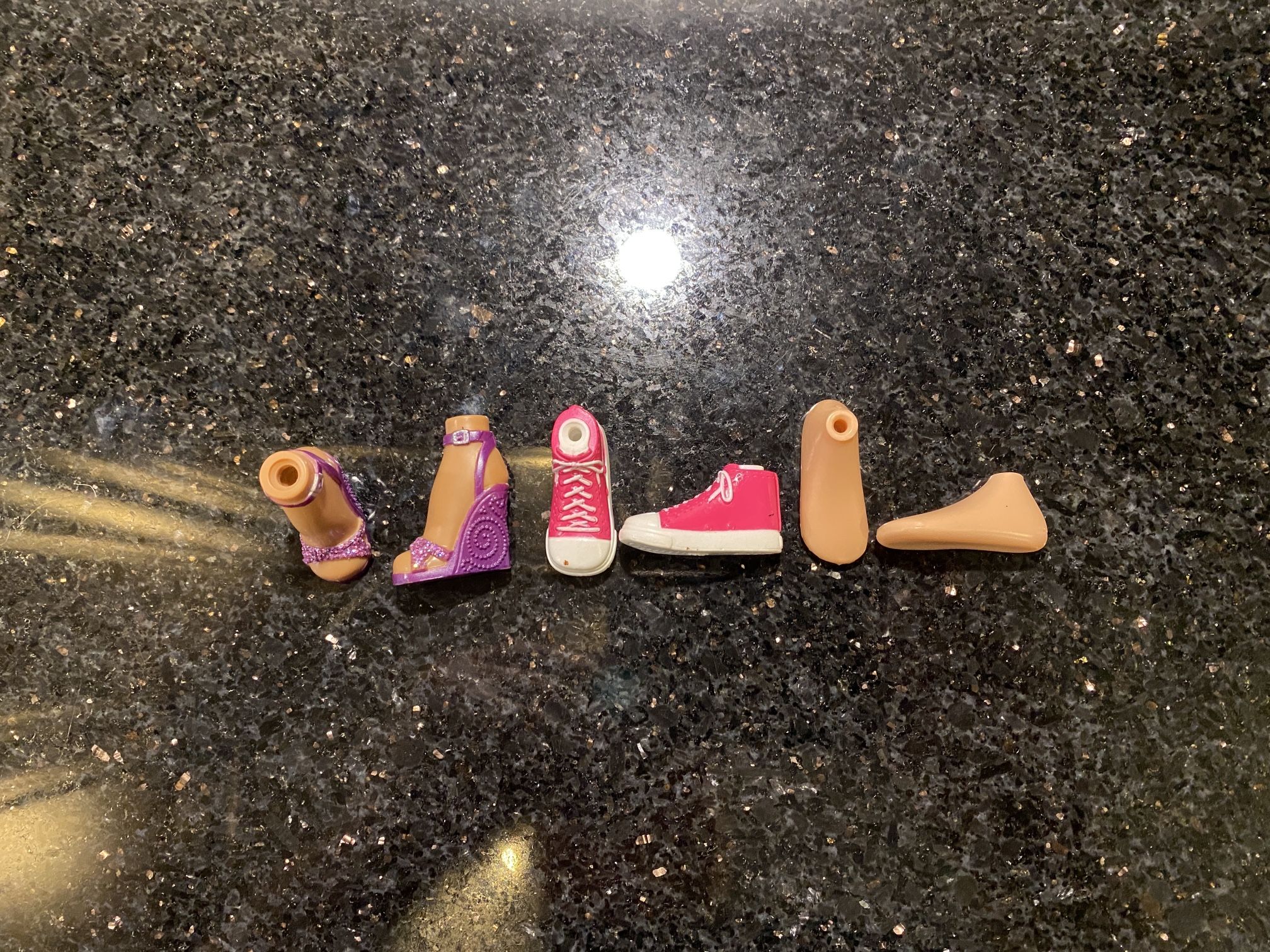 3 Bratz Doll Shoes: Yasmin Purple Shoes, Moxie Girlz Red Sneakers & Cameron Feet
