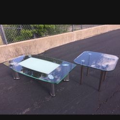 GLASS COFFEE AND END TABLE