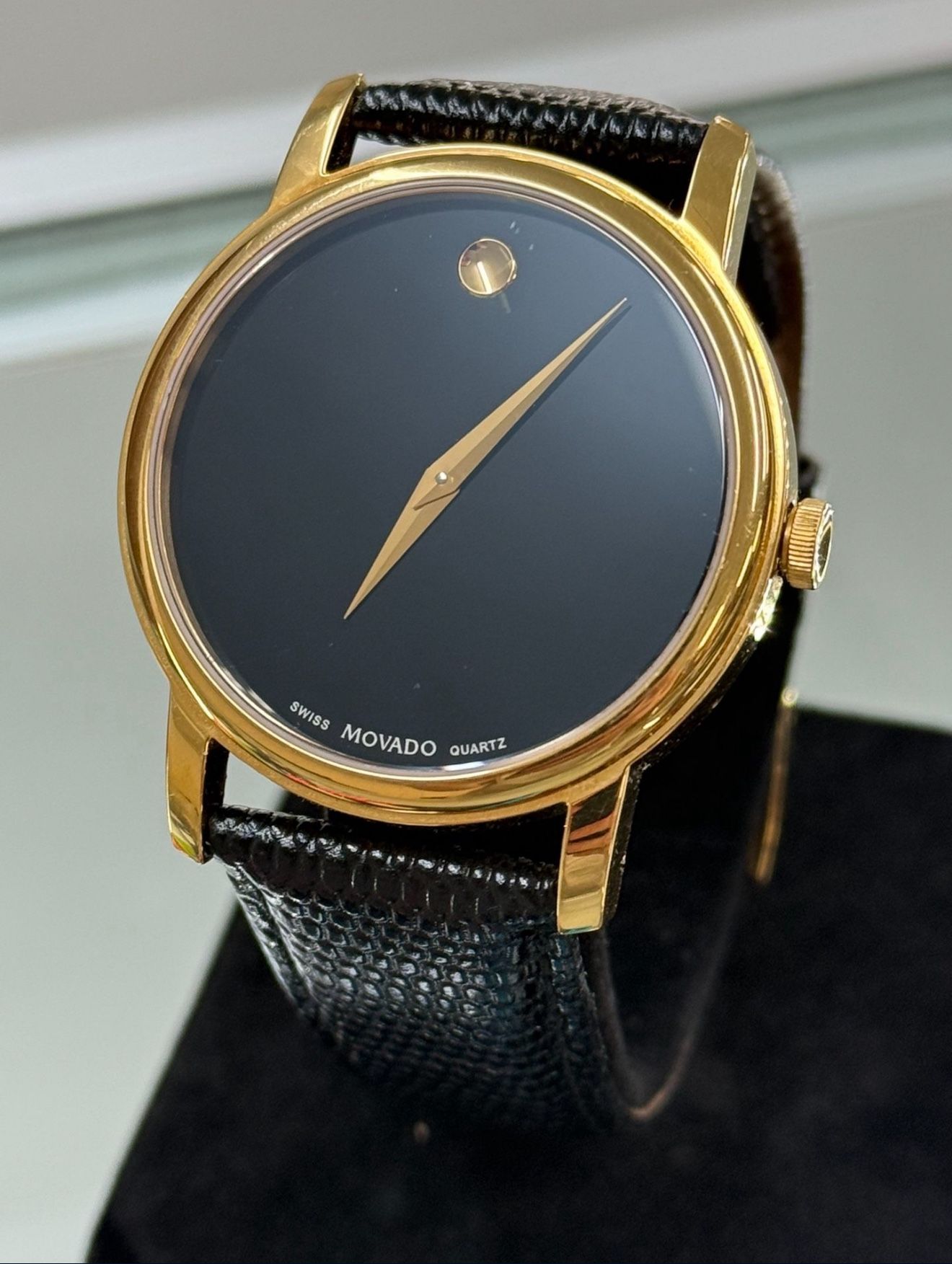 Movado Museum Classic Gold Tone 40mm Leather Men's Watch
