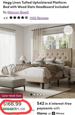 NEW Full Size Upholstered Bedframe