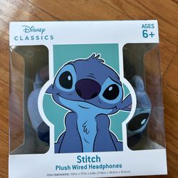 NWT Stitch plush wired headphones