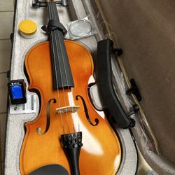 3/4 Size Violin with New Bow, Digital Tuner, Extra Strings, Shoulder Rest $150 Firm