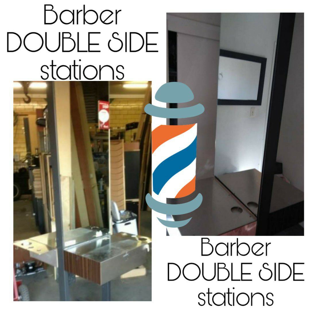 Barber or hairstylist station double side